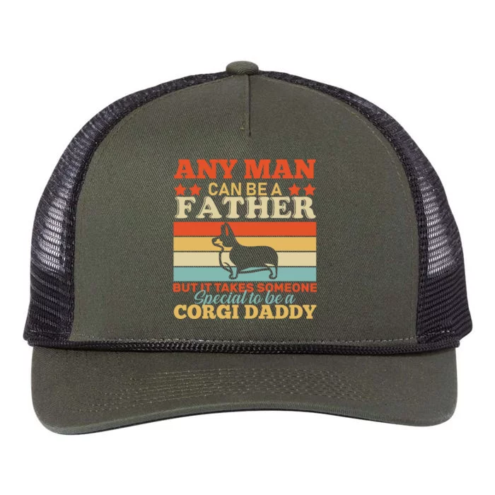 Corgi Father Retro Rope Trucker Hat Cap