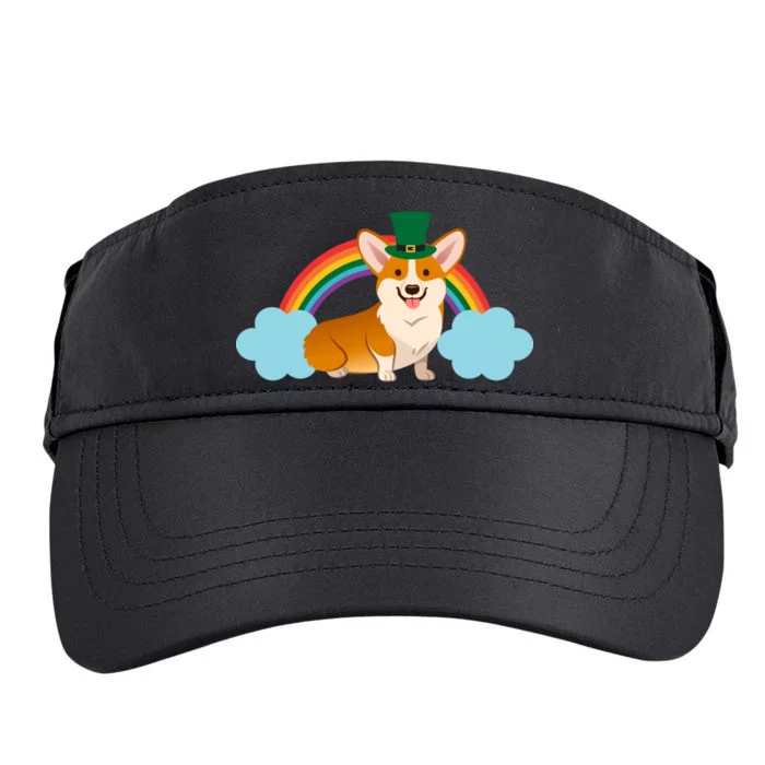 Corgi St. Patrick's Day Rainbow Adult Drive Performance Visor