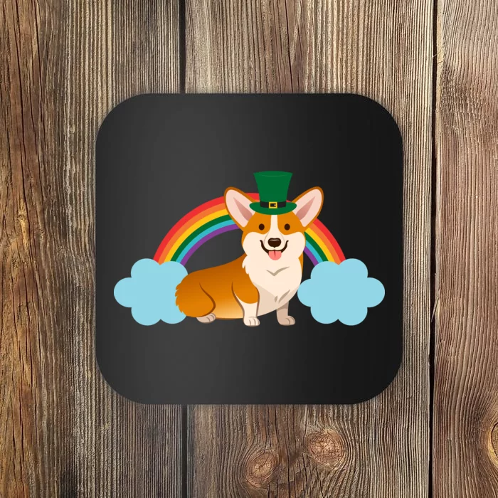 Corgi St. Patrick's Day Rainbow Coaster