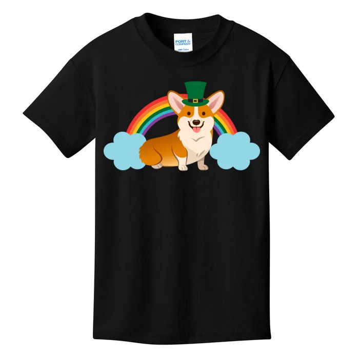 Corgi St. Patrick's Day Rainbow Kids T-Shirt