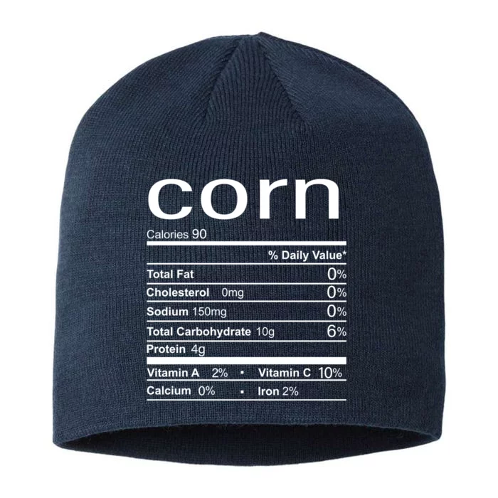 Corn Nutritional Facts Funny Thanksgiving 8 1/2in Sustainable Knit Beanie