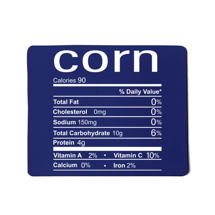 Corn Nutritional Facts Funny Thanksgiving Mousepad