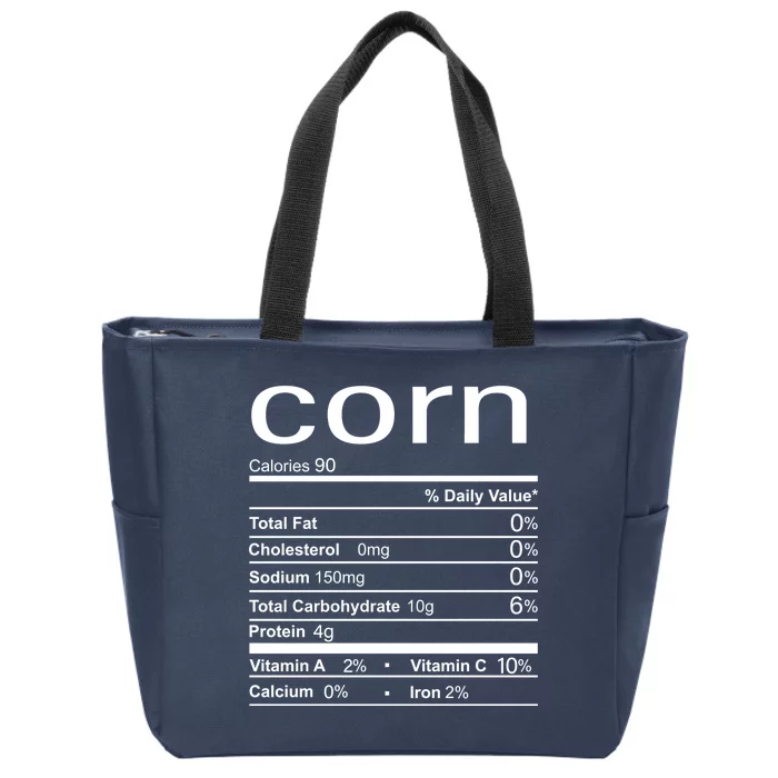 Corn Nutritional Facts Funny Thanksgiving Zip Tote Bag