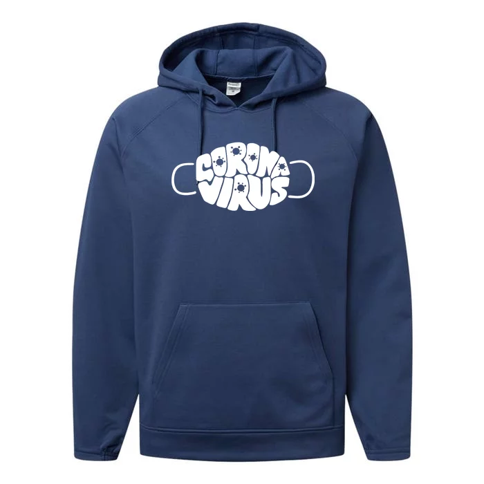 Corona Virus Face Mask Performance Fleece Hoodie