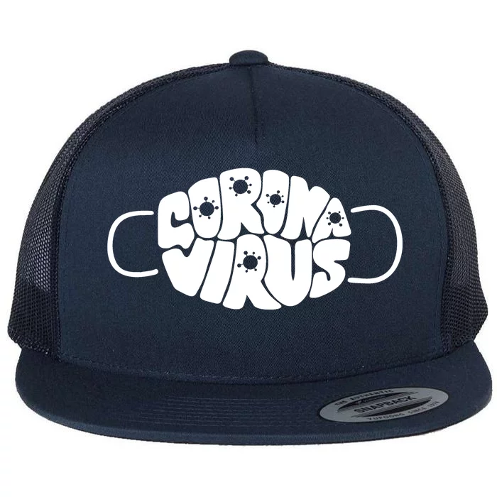 Corona Virus Face Mask Flat Bill Trucker Hat