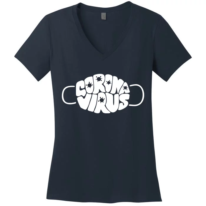 Corona Virus Face Mask Women's V-Neck T-Shirt