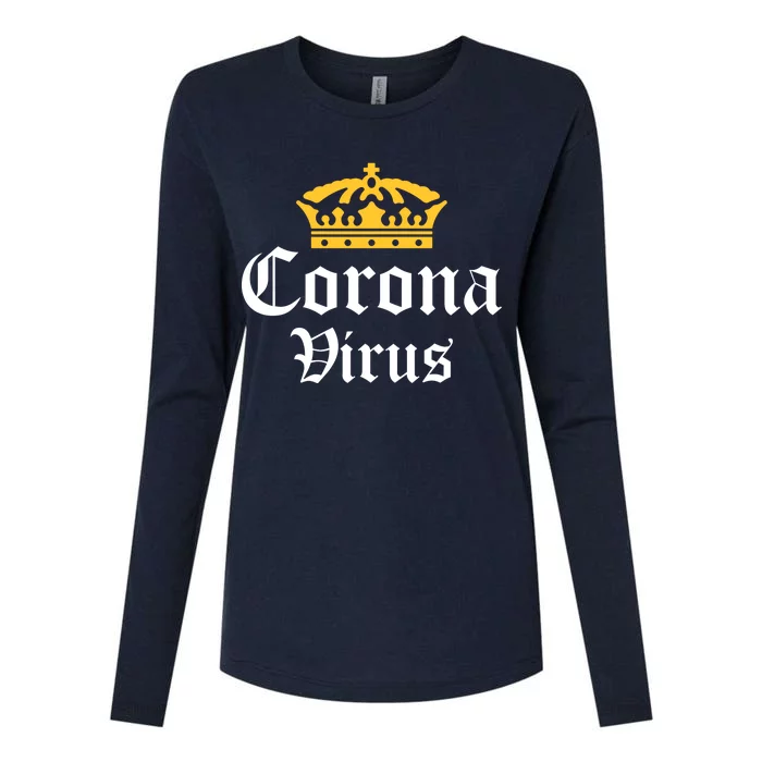 CoronaVirus Crown Logo Womens Cotton Relaxed Long Sleeve T-Shirt