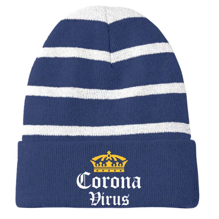 CoronaVirus Crown Logo Striped Beanie with Solid Band