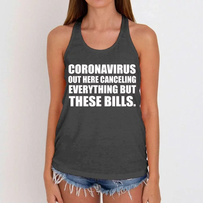 Coronavirus Out Here Canceling Everything But These Bills Women's Knotted Racerback Tank