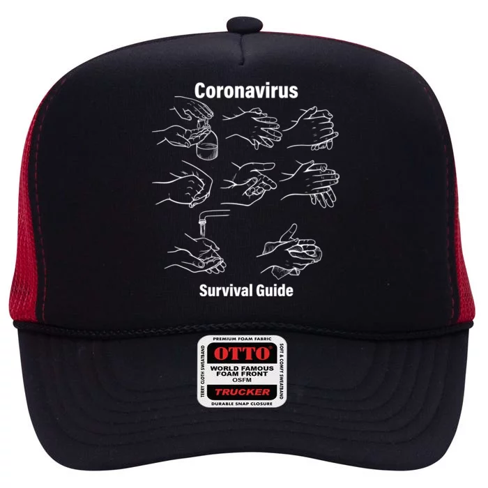 Coronavirus Survival Guide High Crown Mesh Trucker Hat