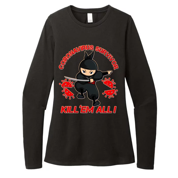 Coronavirus Survivor Ninja Kill Em' All Womens CVC Long Sleeve Shirt