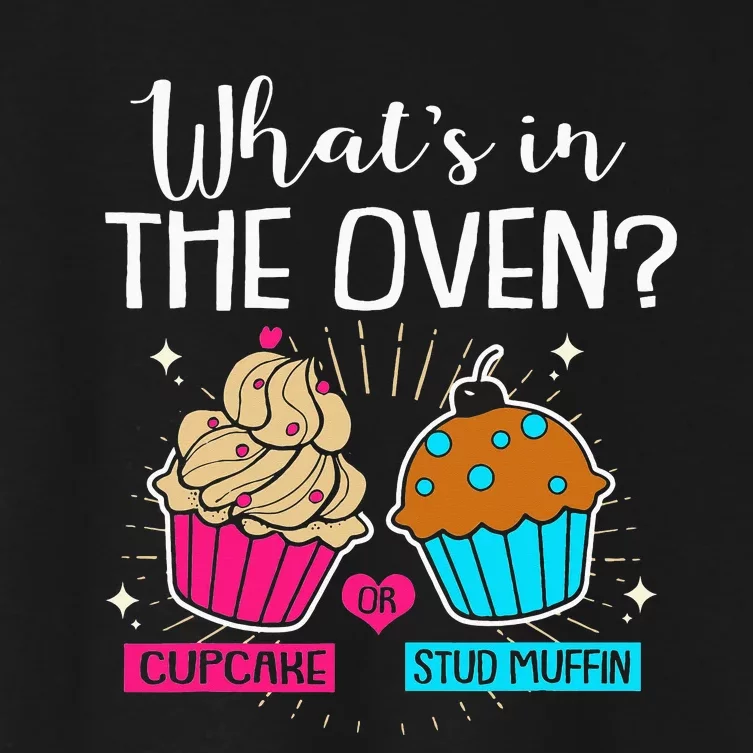 Cupcake Or Stud Muffin Gender Reveal Women's Crop Top Tee