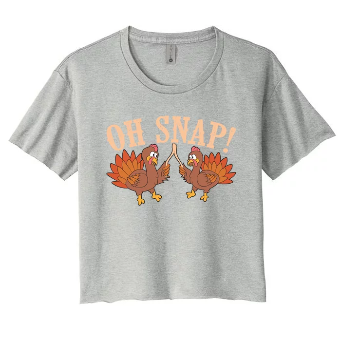 Cool Oh Snap! Funny Turkey With Wishbone Thanksgiving Gift Meaningful Gift Women's Crop Top Tee