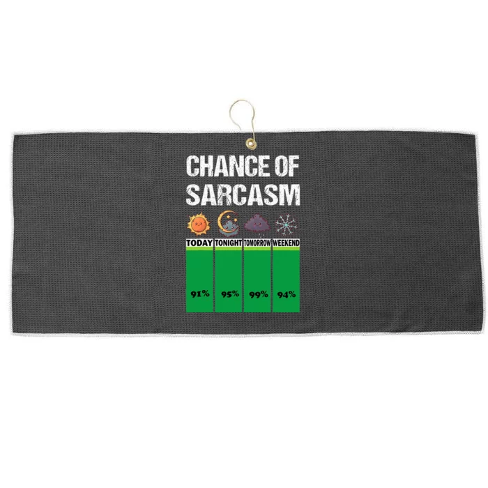 chance of sarcasm weather funny weather Large Microfiber Waffle Golf Towel