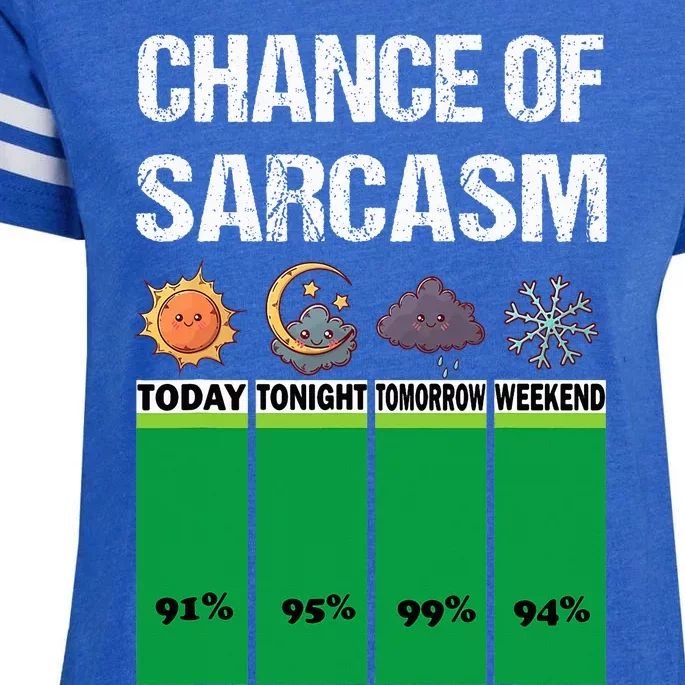 chance of sarcasm weather funny weather Enza Ladies Jersey Football T-Shirt