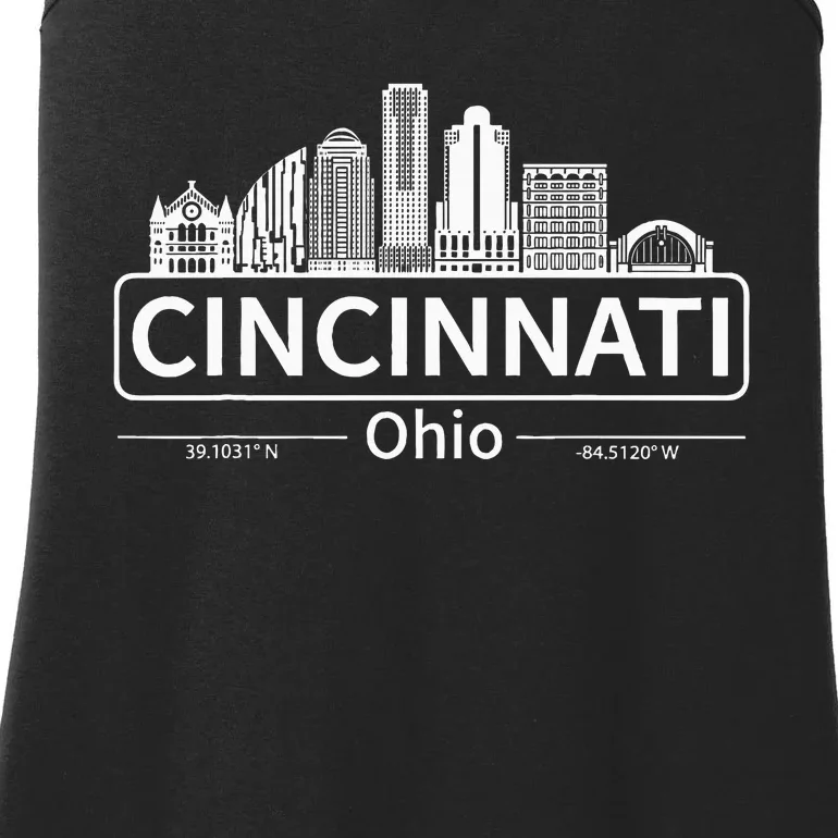 Cincinnati Ohio Skyline Travel To Cincinnati Ladies Essential Tank