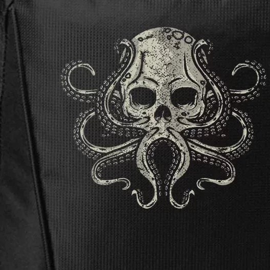 Creepy Octopus Skull Sea Monster Kraken Scuba Diver Goth City Backpack