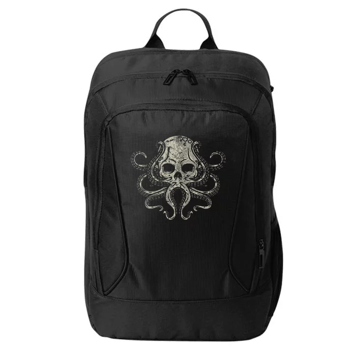 Creepy Octopus Skull Sea Monster Kraken Scuba Diver Goth City Backpack