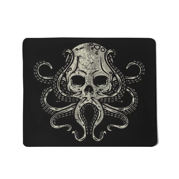 Creepy Octopus Skull Sea Monster Kraken Scuba Diver Goth Mousepad