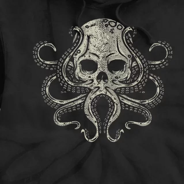 Creepy Octopus Skull Sea Monster Kraken Scuba Diver Goth Tie Dye Hoodie