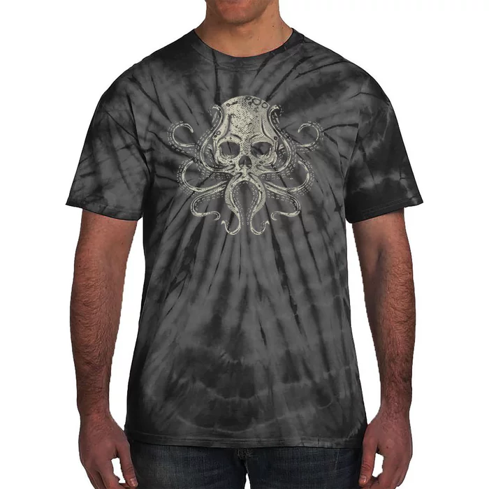 Creepy Octopus Skull Sea Monster Kraken Scuba Diver Goth Tie-Dye T-Shirt