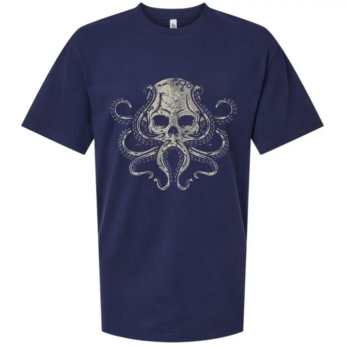 Creepy Octopus Skull Sea Monster Kraken Scuba Diver Goth Sueded Cloud Jersey T-Shirt