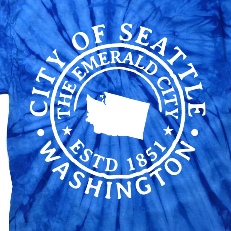 City Of Seattle Washington Estd 1851 Emerald City Souvenir Meaningful Gift Tie-Dye T-Shirt