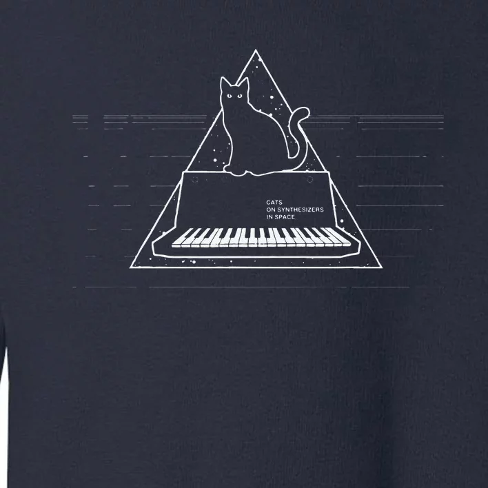 Cats On Synthesizers In Space Black  Love Cat Toddler Sweatshirt