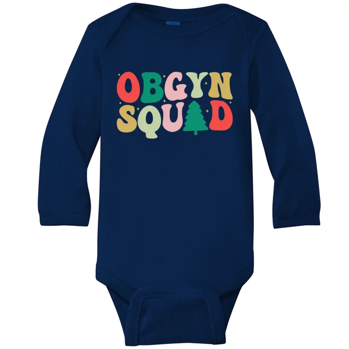 Christmas Obgyn Squad Obstetrician Gynecologist Obgyn Nurse Funny Gift Baby Long Sleeve Bodysuit