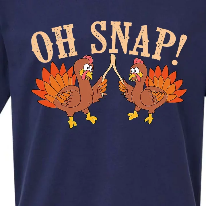 Cool Oh Snap! Funny Turkey With Wishbone Thanksgiving Sueded Cloud Jersey T-Shirt