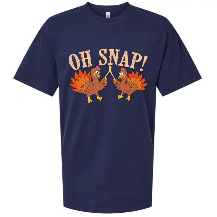 Cool Oh Snap! Funny Turkey With Wishbone Thanksgiving Sueded Cloud Jersey T-Shirt