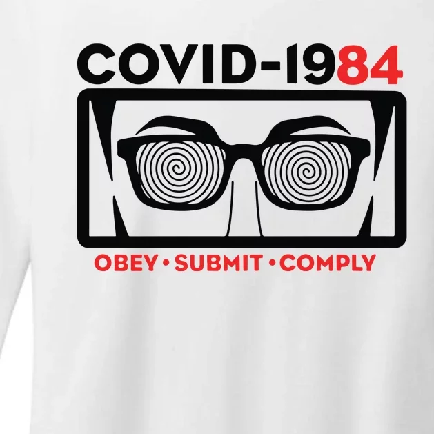 Covid1984 Obey Submit Comply Womens CVC Long Sleeve Shirt