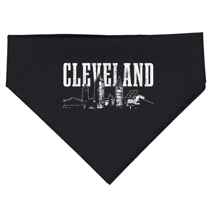 Cleveland Ohio Skyline Pride Vintage Cleveland USA-Made Doggie Bandana