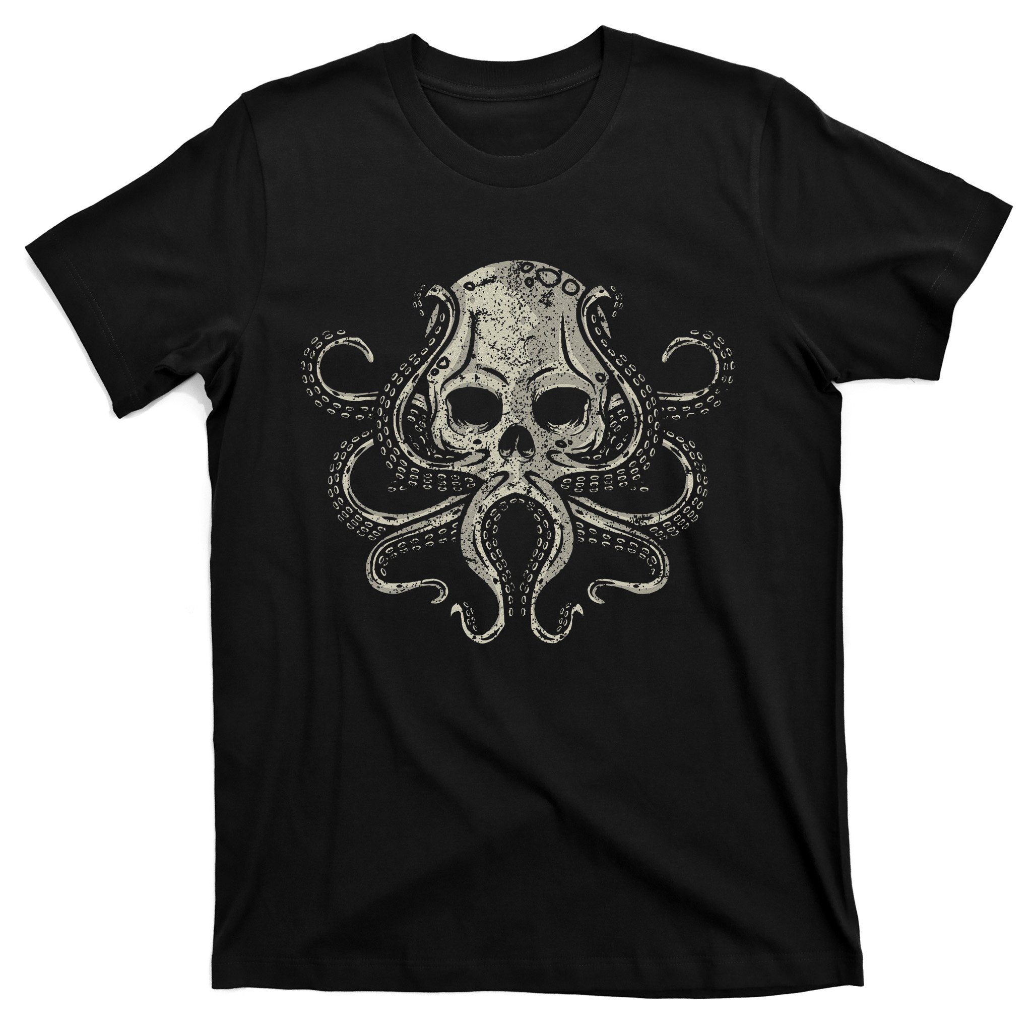 Creepy Octopus Skull Sea Monster Kraken Scuba Diver Goth T-Shirt ...