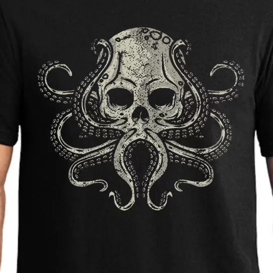 Creepy Octopus Skull Sea Monster Kraken Scuba Diver Goth Pajama Set