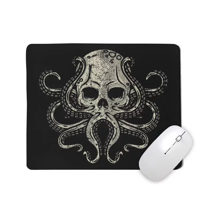 Creepy Octopus Skull Sea Monster Kraken Scuba Diver Goth Mousepad