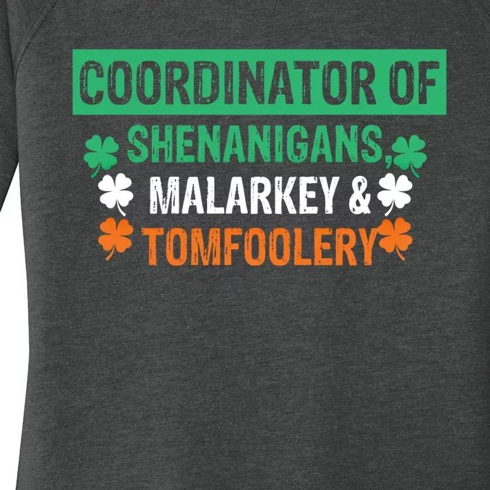 Coordinator Of Shenanigans Malarkey And Tomfoolery St Patrick Gift Women's Perfect Tri Tunic Long Sleeve Shirt