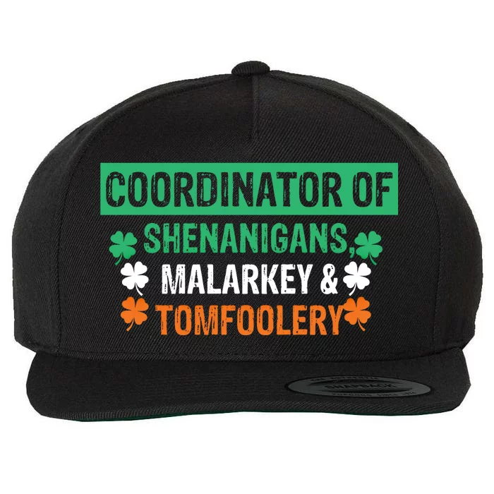 Coordinator Of Shenanigans Malarkey And Tomfoolery St Patrick Gift Wool Snapback Cap