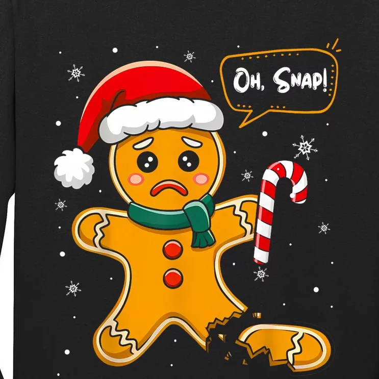 Christmas Oh Snap Gingerbread Man Cookie X Mas Pjs Tall Long Sleeve T-Shirt