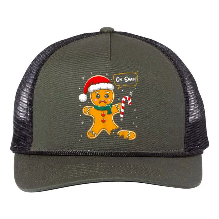 Christmas Oh Snap Gingerbread Man Cookie X Mas Pjs Retro Rope Trucker Hat Cap