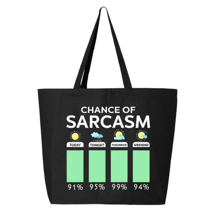 Chance Of Sarcasm Weather Forecast Sarcastic Funny Humor 25L Jumbo Tote