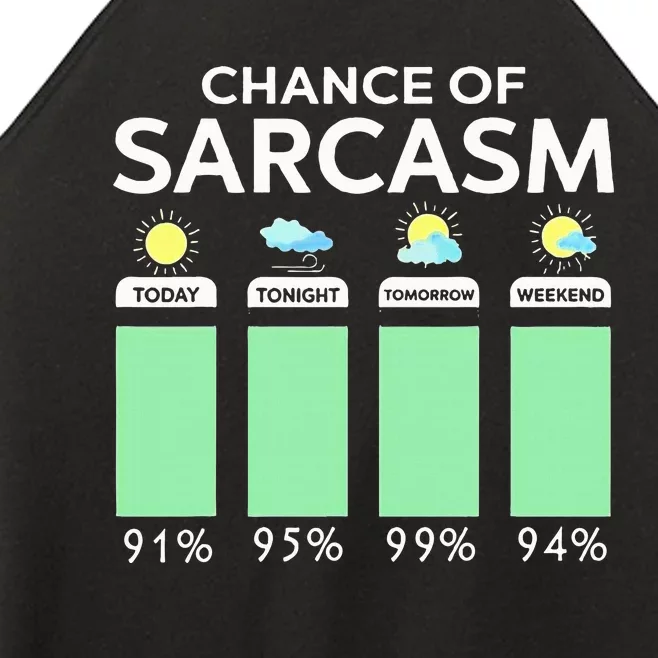 Chance Of Sarcasm Weather Forecast Sarcastic Funny Humor Women’s Perfect Tri Rocker Tank