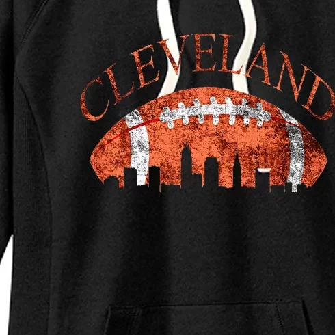 Cleveland Ohio Skyline Football Souvenir Women's Fleece Hoodie