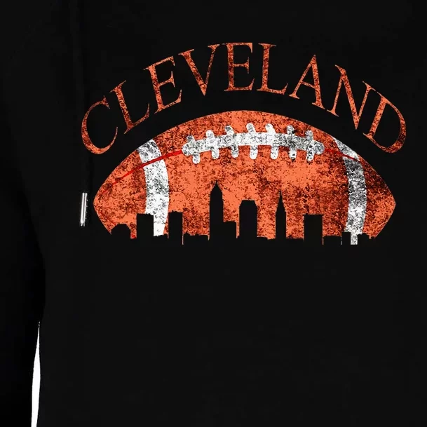 Cleveland Ohio Skyline Football Souvenir Womens Funnel Neck Pullover Hood