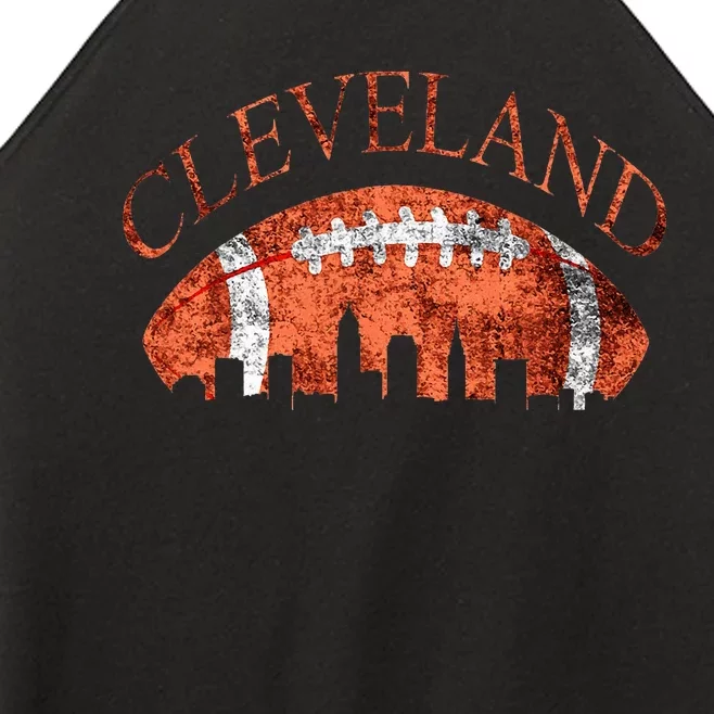 Cleveland Ohio Skyline Football Souvenir Women’s Perfect Tri Rocker Tank