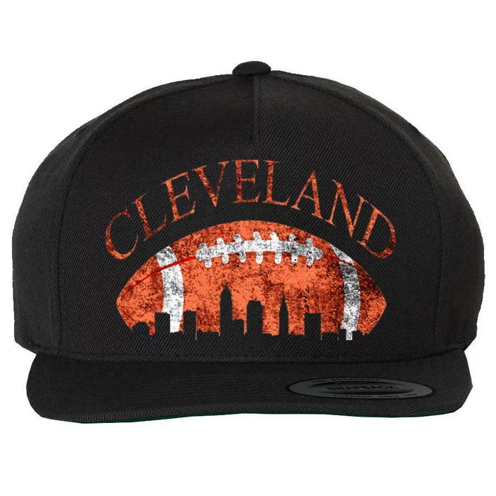 Cleveland Ohio Skyline Football Souvenir Wool Snapback Cap