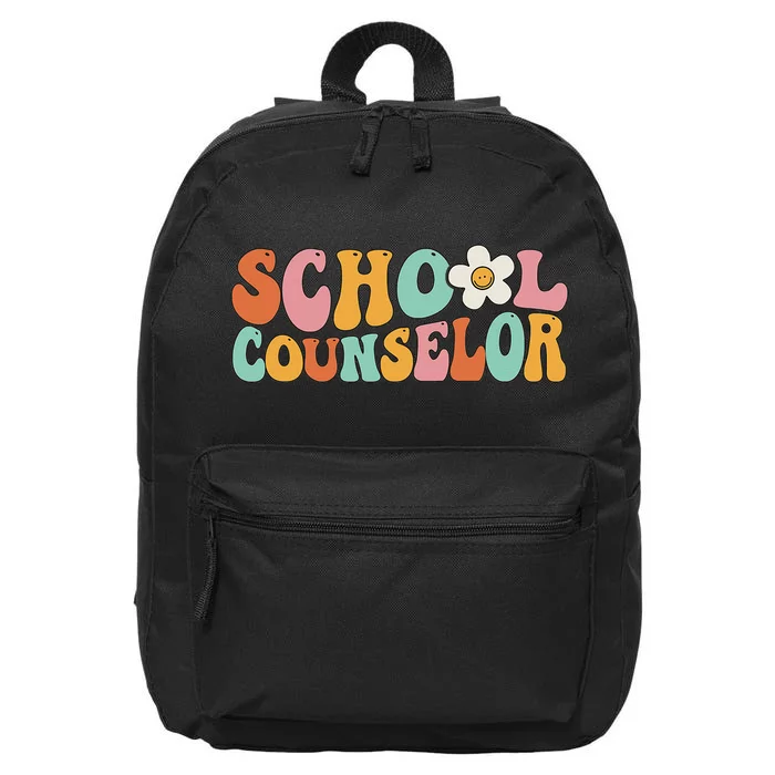 Counseling Office School Guidance Groovy Back To School 16 in Basic Backpack