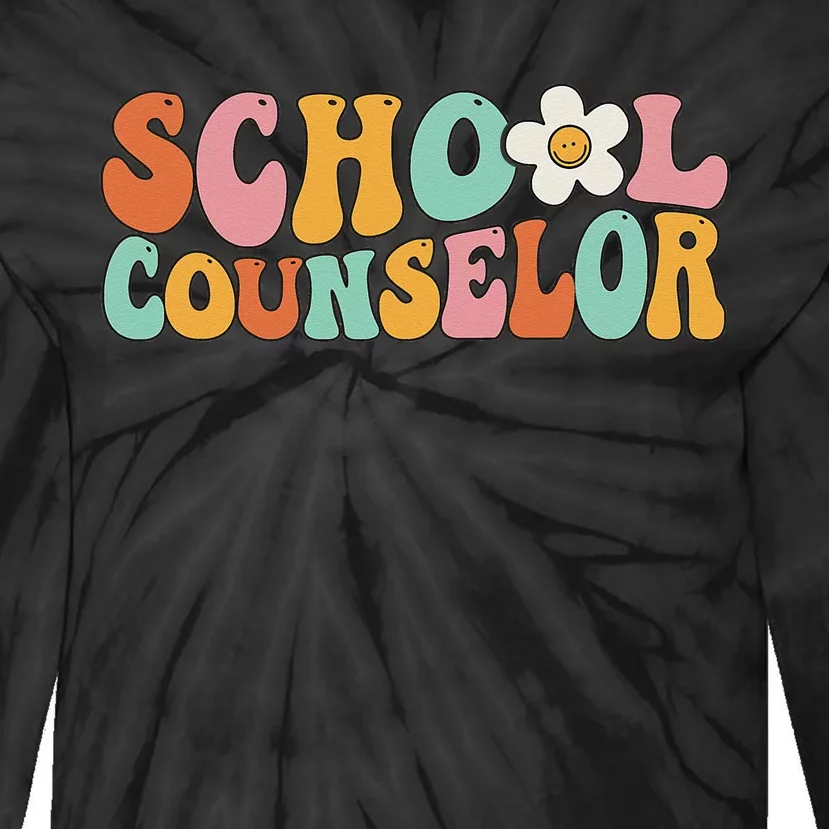 Counseling Office School Guidance Groovy Back To School Tie-Dye Long Sleeve Shirt