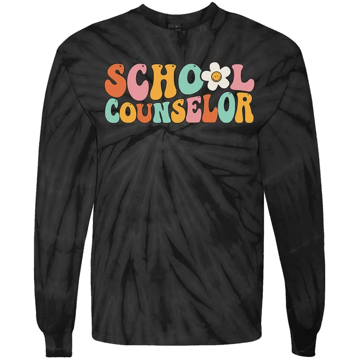 Counseling Office School Guidance Groovy Back To School Tie-Dye Long Sleeve Shirt