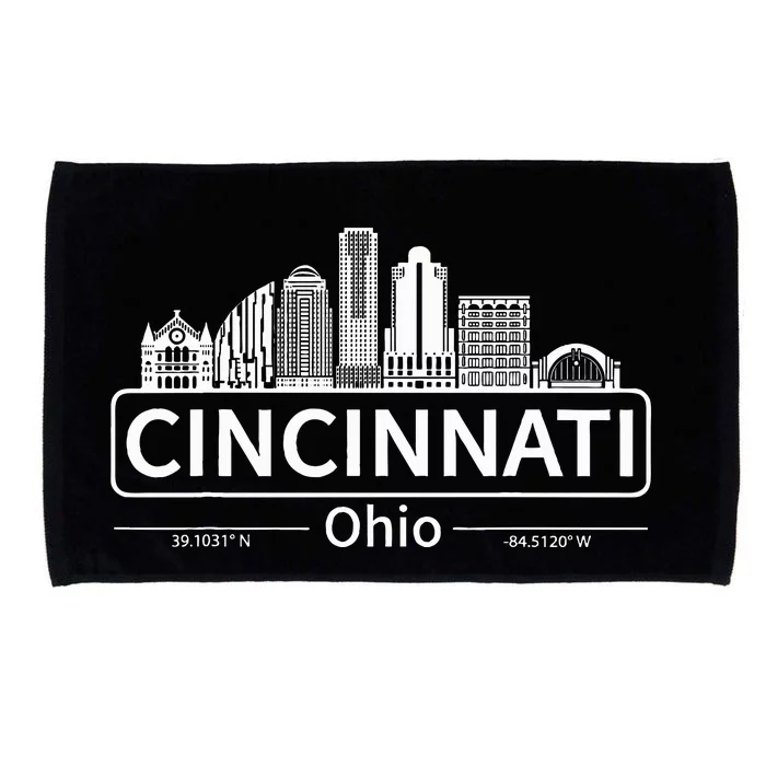 Cincinnati Ohio Skyline Travel To Cincinnati Microfiber Hand Towel